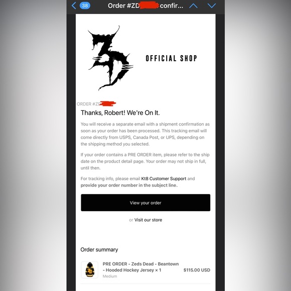 Zeds Dead Beantown Boston Hooded Jersey (Medium NWT) - Picture 5 of 7